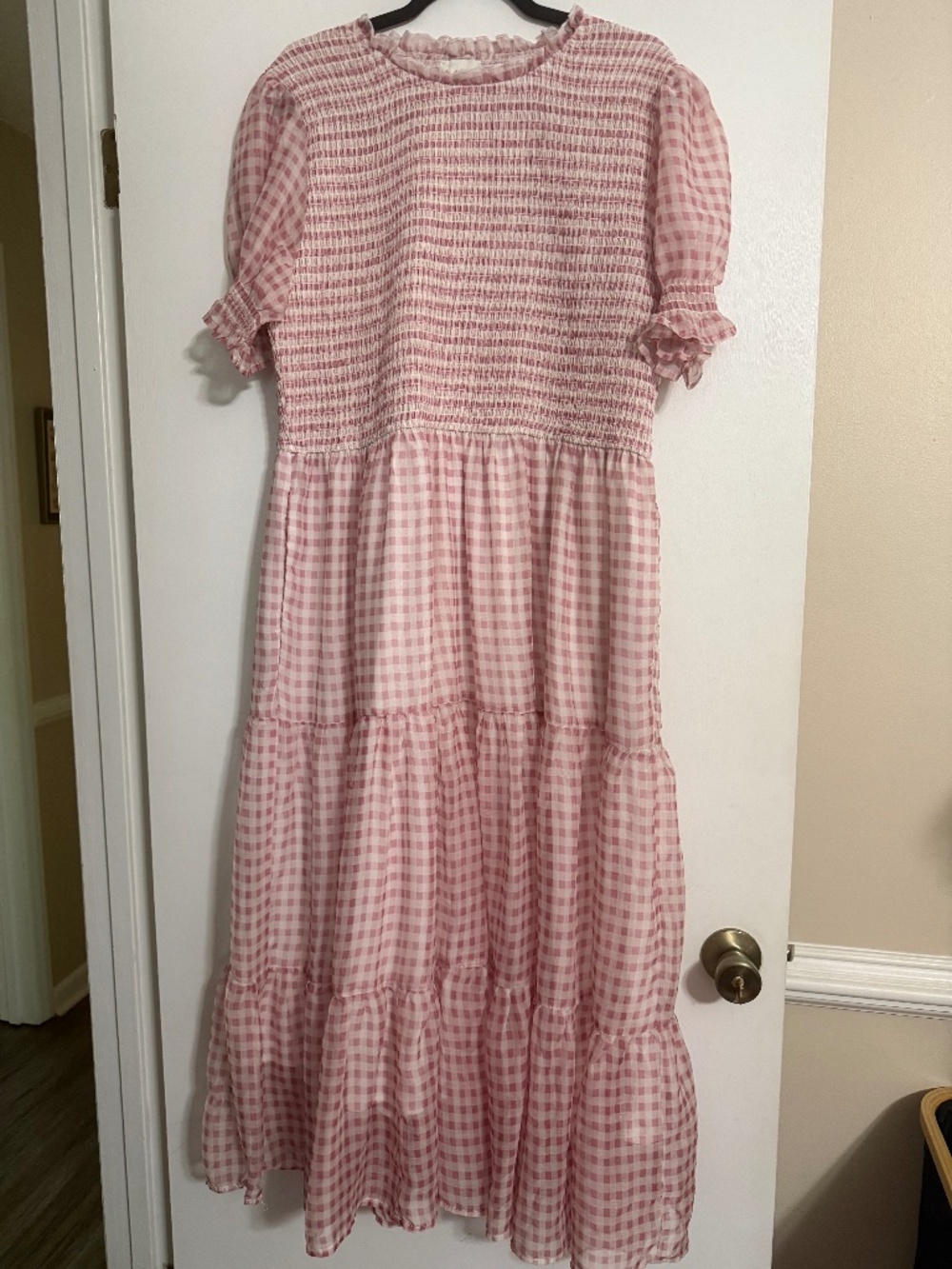 Ivy City Co Cordelia Dress in Desert Rose Gingham EUC 2x